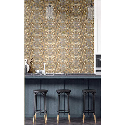 Carta da parati "Esplosione Floreale Marrone" a metraggio o rotolo