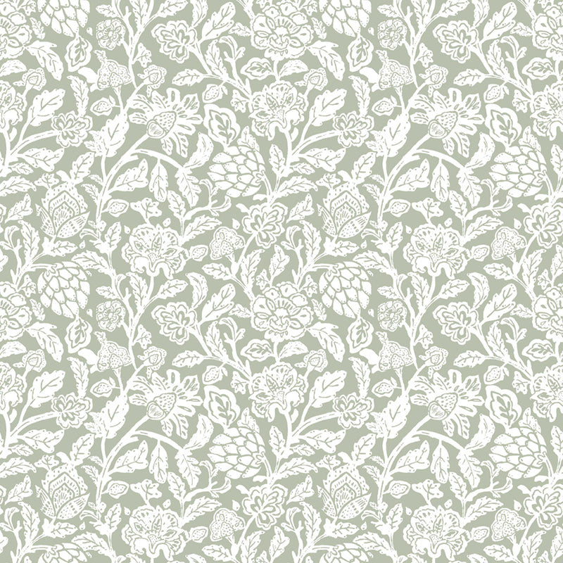 Carta da parati "Artichoke Fantasy Green" a metraggio o rotolo
