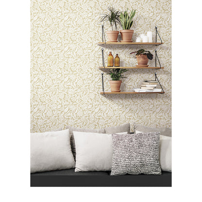 Carta da parati "Artichoke Fantasy Beige" a metraggio o rotolo