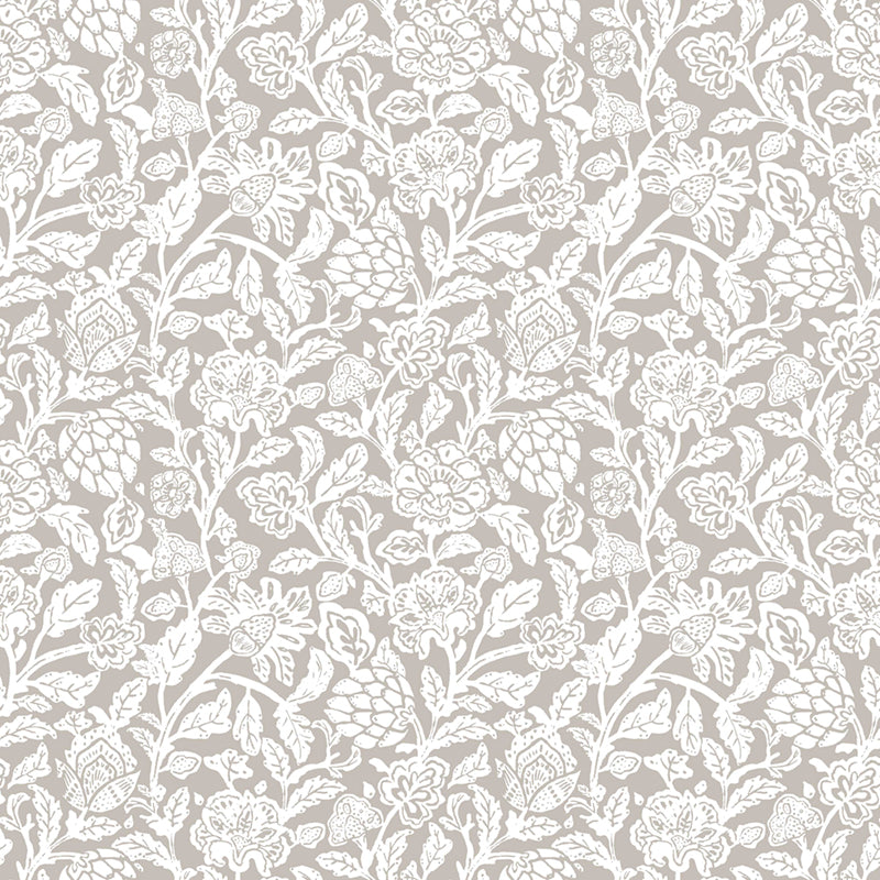 Carta da parati "Artichoke Fantasy Gray" a metraggio o rotolo