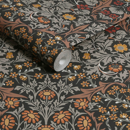 Carta da Parati "Blackthorn Charcoal & Burnt Orange" Morris at home