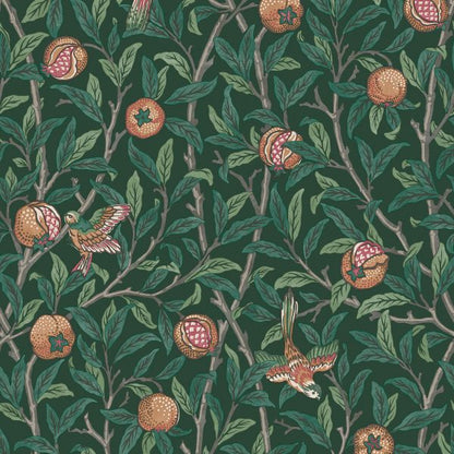 Carta da Parati "Bird & Pomegranate Deep Green" Morris at home