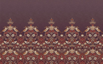 Carta da parati "Strawberry Thief Mural viola" - Morris at home