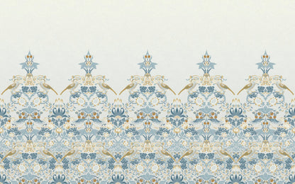 Carta da parati "Strawberry Thief Mural azzurro" - Morris at home