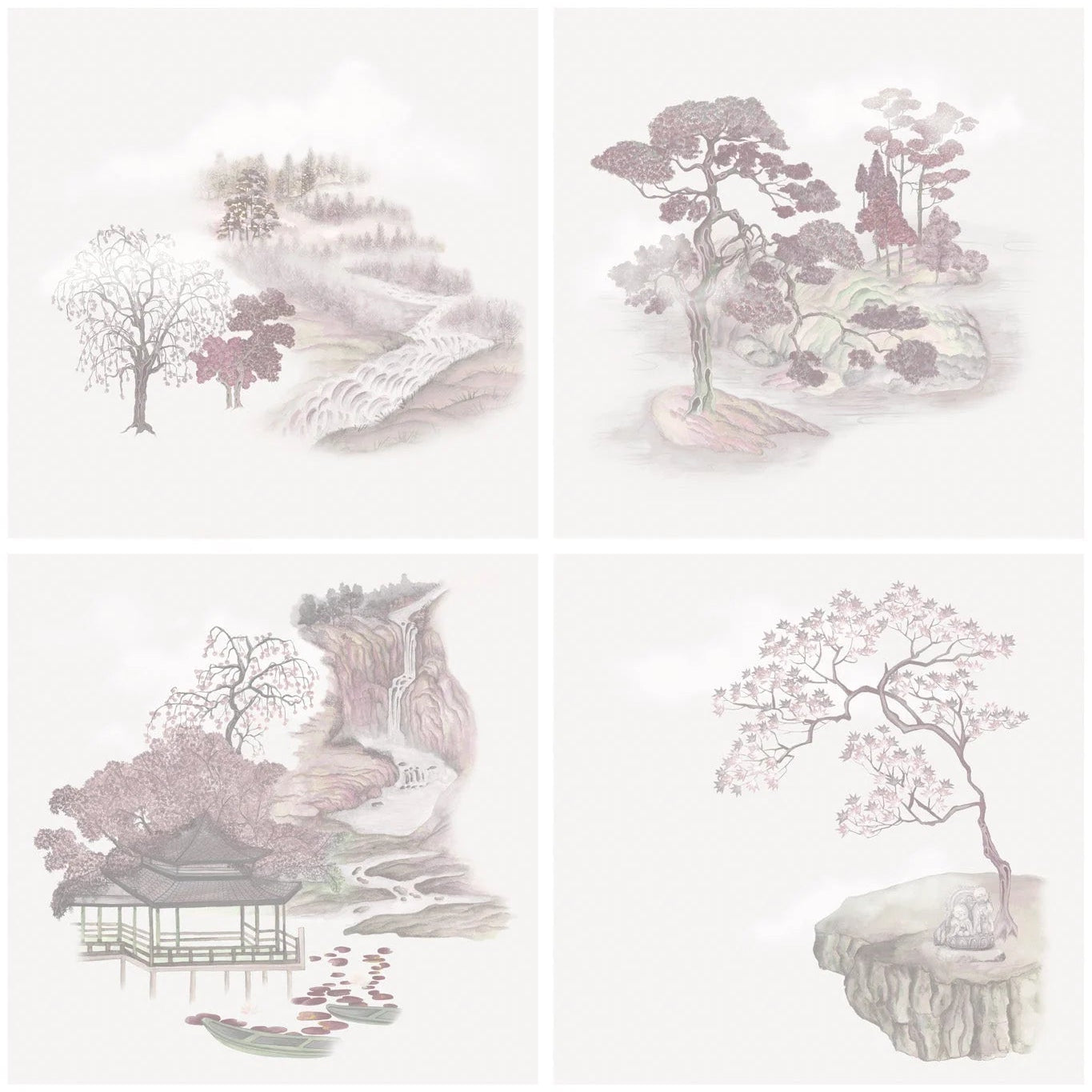 Carta da parati "Tile Toile rosa" - YOKU | COLE&SON