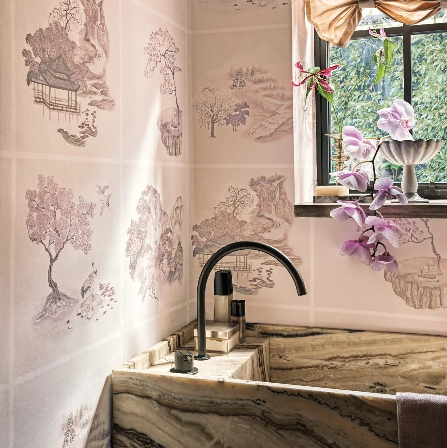 Carta da parati "Tile Toile metallizzato" - YOKU | COLE&SON