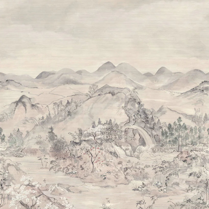 Carta da parati "Japanese Chinoiserie - luxury in paglia naturale" - YOKU | COLE&SON