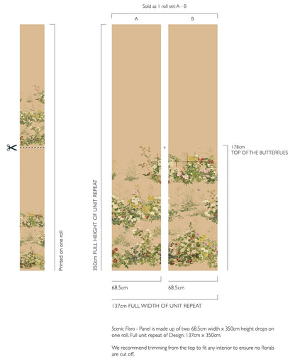Carta da parati "Scenic Flora color oro metallizzato" - YOKU | COLE&SON