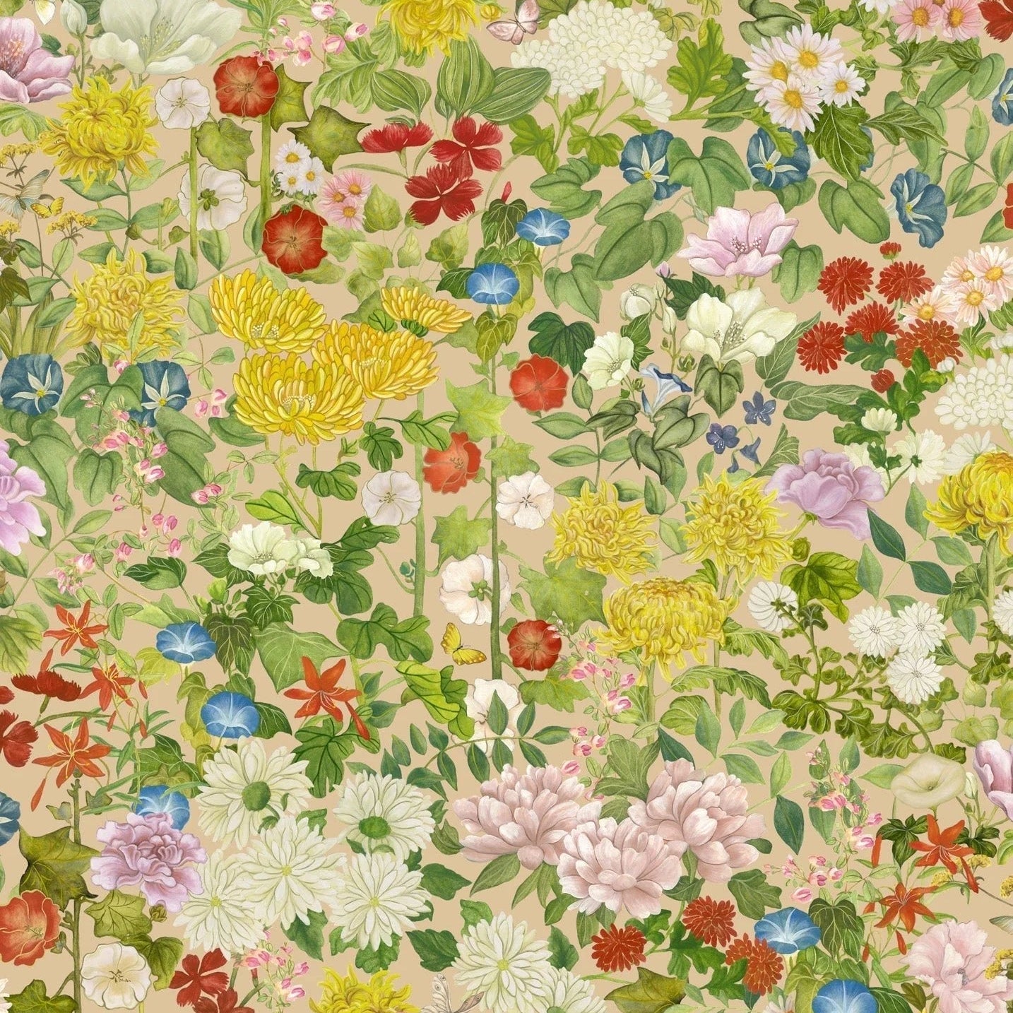 Carta da parati "Flora province multicolor fondo beige" - YOKU | COLE&SON