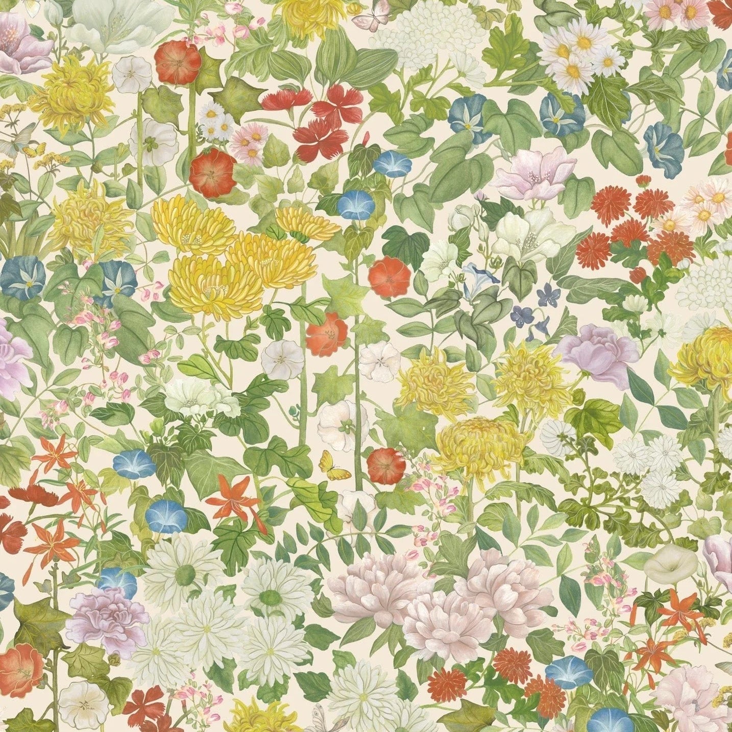 Carta da parati "Flora province multicolor fondo beige chiaro" - YOKU | COLE&SON
