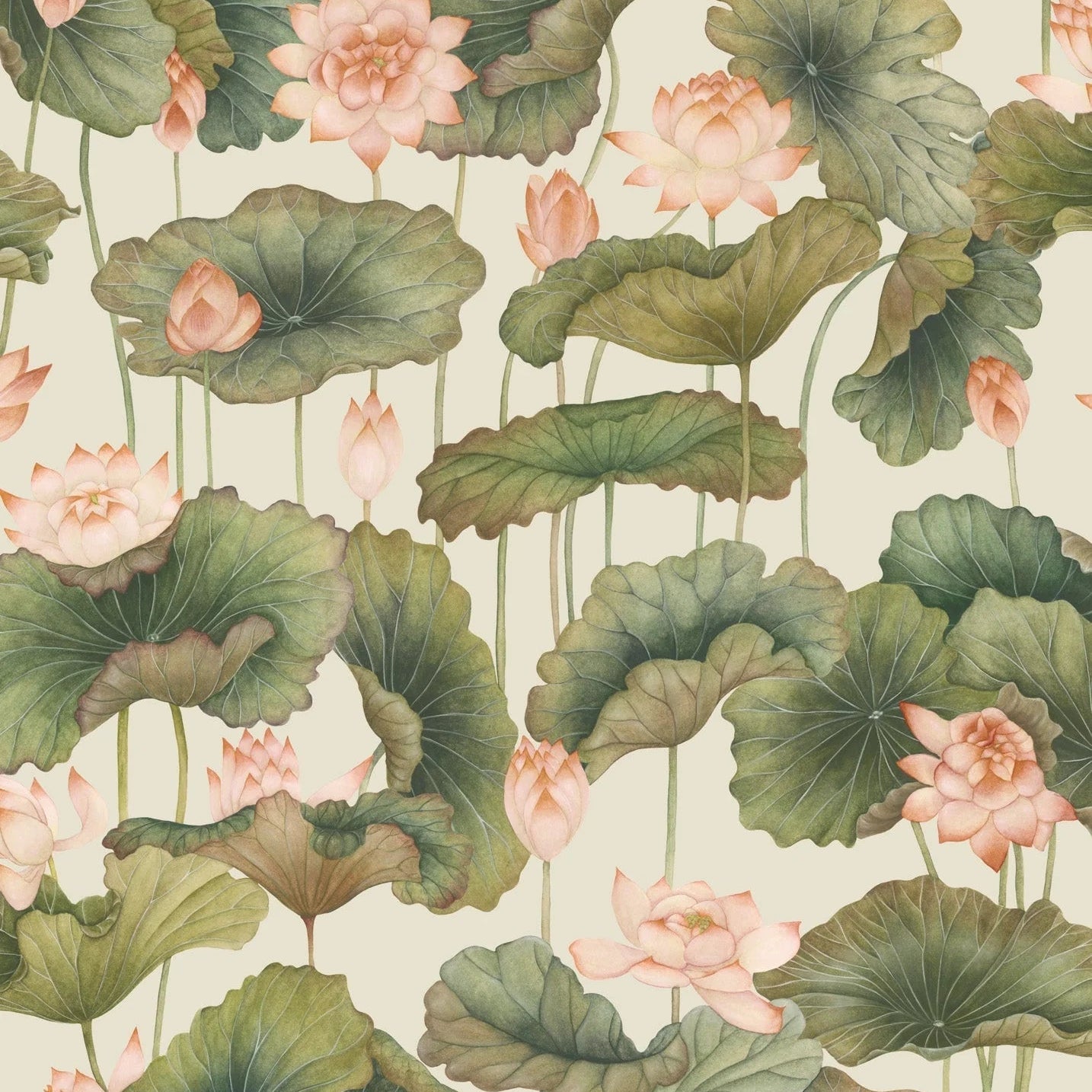 Carta da parati "Lily Lotus arancione" - YOKU | COLE&SON