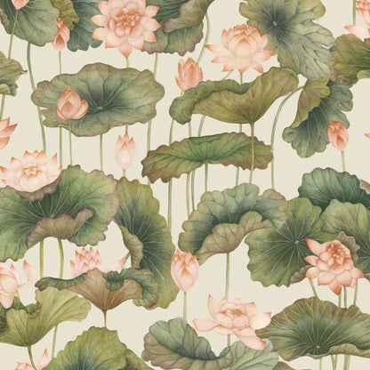 Carta da parati "Lily Lotus arancione" - YOKU | COLE&SON