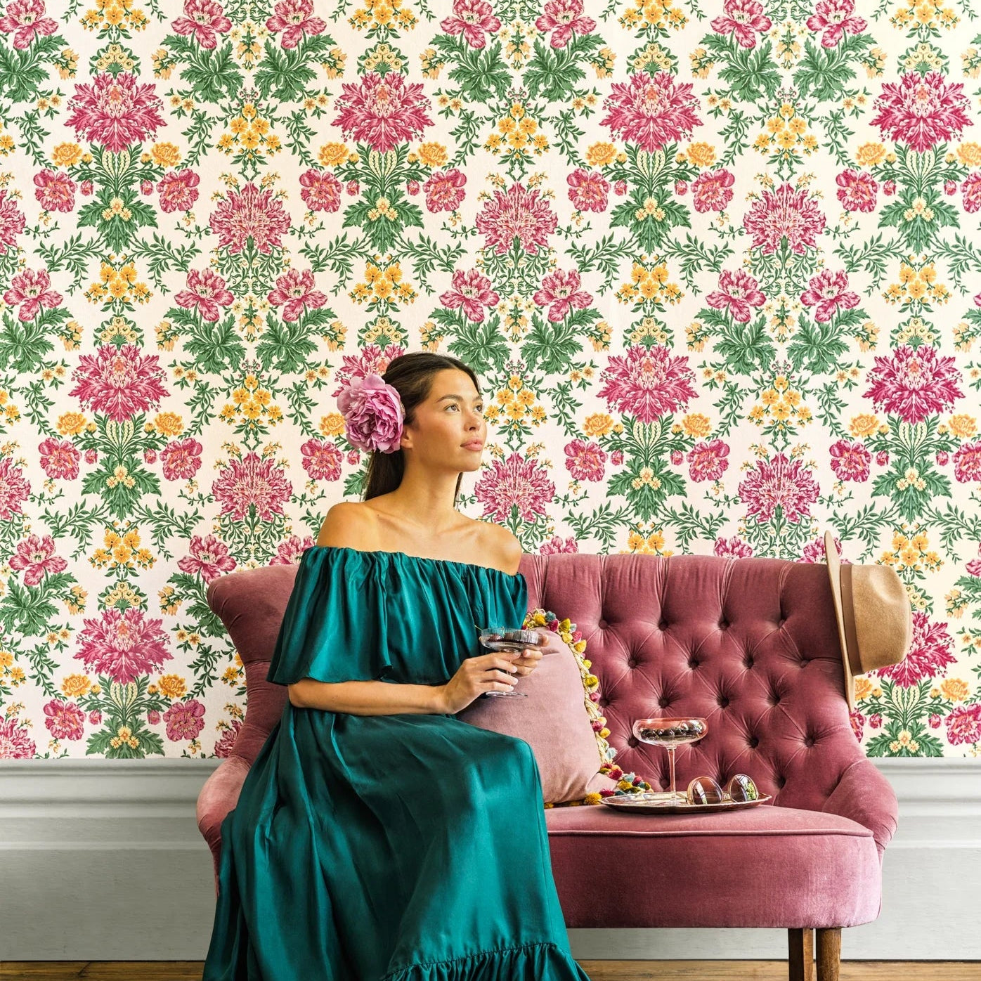 Wallpaper "Sticky Grass Aquamarine" | Harlequin