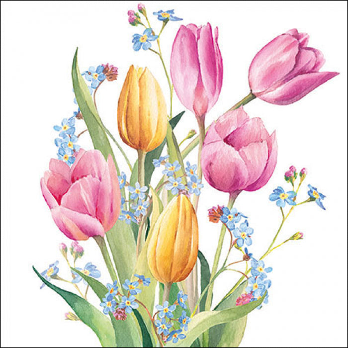 Tovaglioli in carta "Tulips bouquet" - pacco da 20
