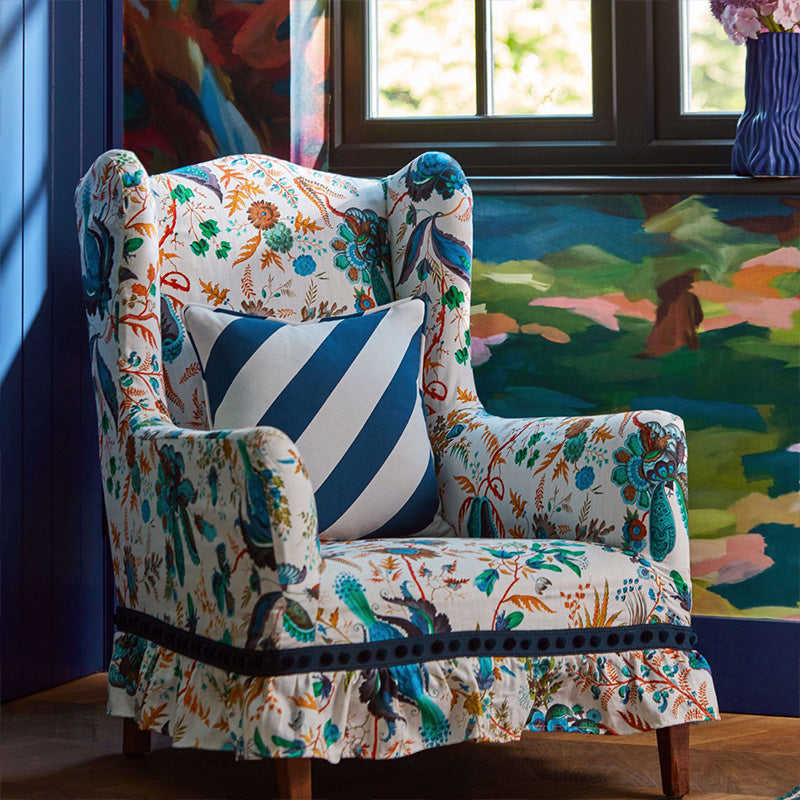 Tessuto “PAPER STRAW STRIPE LAPIS” | HARLEQUIN