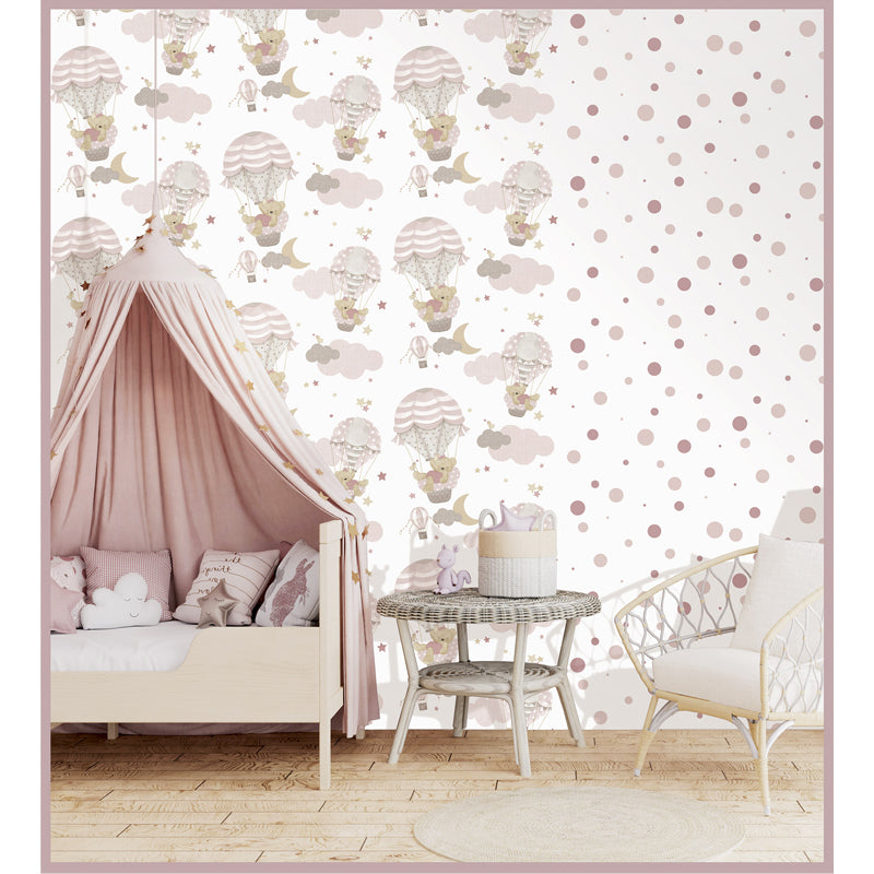 Carta da parati "Bear Air Baloon Giallo Chiaro" a metraggio o rotolo