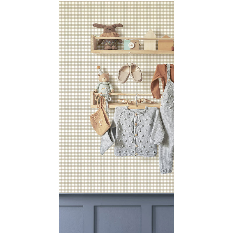 Carta da parati "Country Squares Sable" a metraggio o rotolo