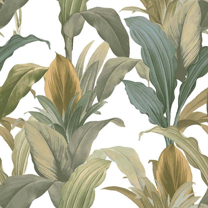 Carta da parati "BOTANY HOUSE GARDEN VERDE E GIALLO", a metraggio o rotolo