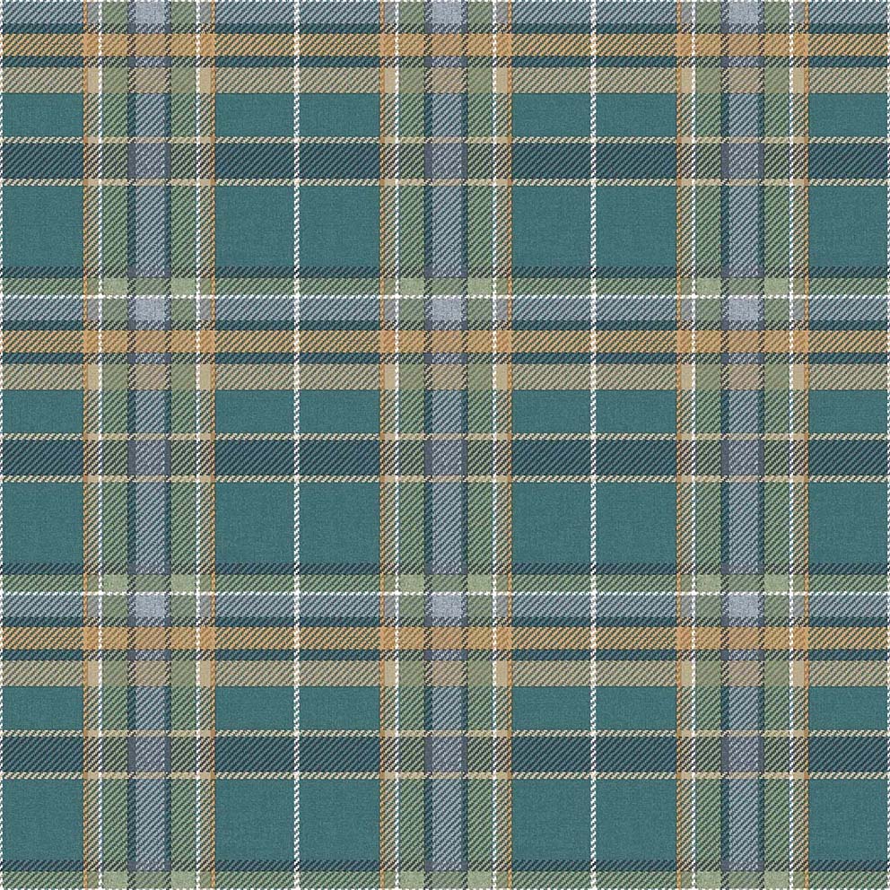 Carta da parati "BOTANY HOUSE TARTAN VERDE", a metraggio o rotolo