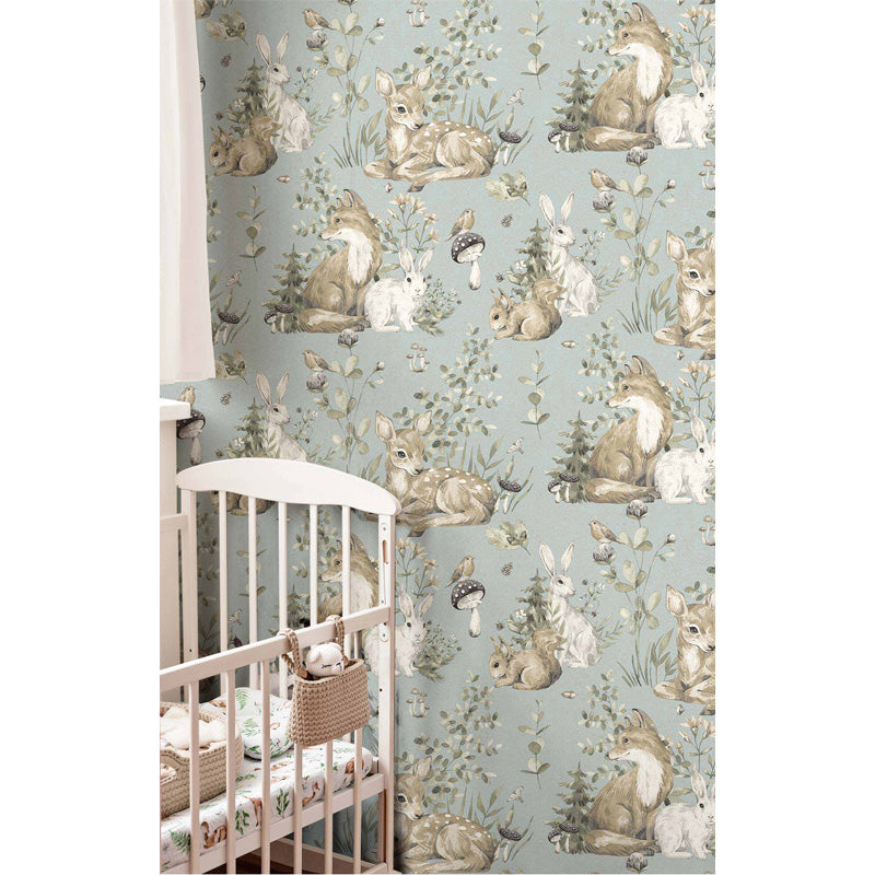 Carta da parati "Bosco - Azzurro", a metraggio o rotolo