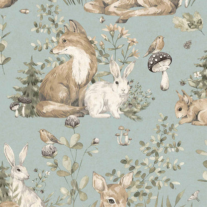 Carta da parati "Bosco - Azzurro", a metraggio o rotolo