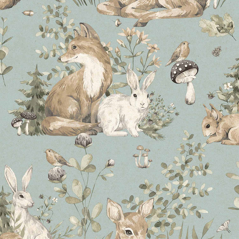 Carta da parati "Bosco - Azzurro", a metraggio o rotolo