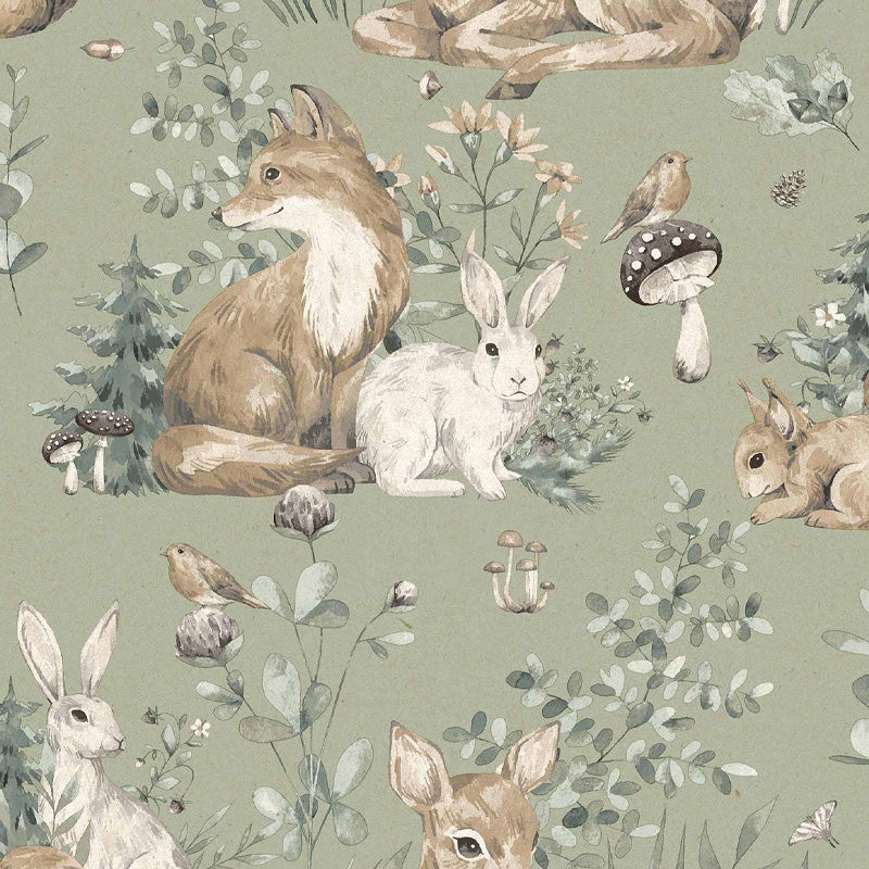 Carta da parati "Bosco - Verde", a metraggio o rotolo