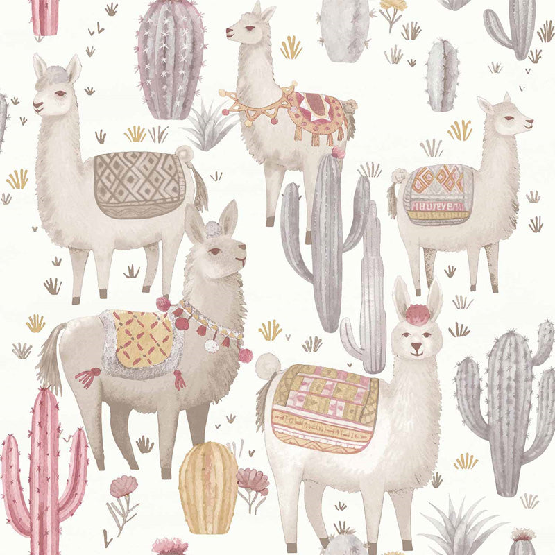 Carta da parati "Alpaca - Bianco", a metraggio o a rotolo