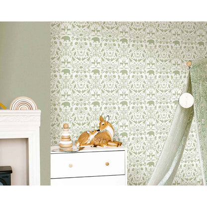 Carta da parati "Fiaba - Verde", a metraggio o rotolo