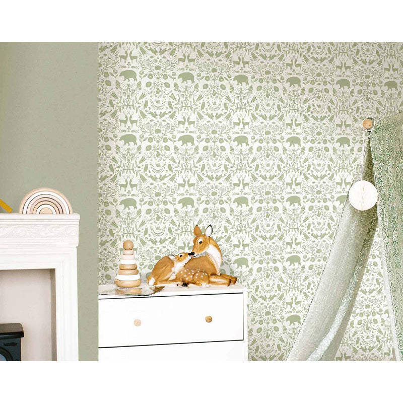 Carta da parati "Fiaba - Verde", a metraggio o rotolo