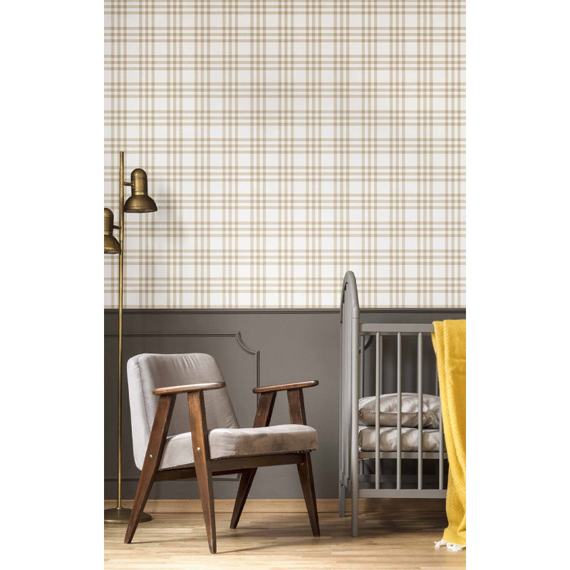 Carta da parati "Scozzese - Beige", a metraggio o rotolo