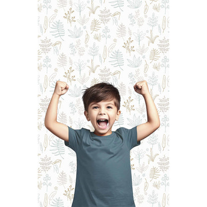 Carta da parati "Foglie - Azzurre", a metraggio o rotolo