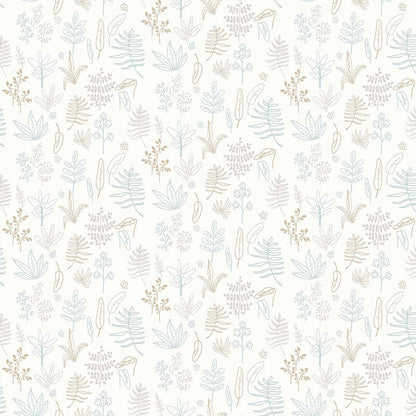 Carta da parati "Foglie - Azzurre", a metraggio o rotolo