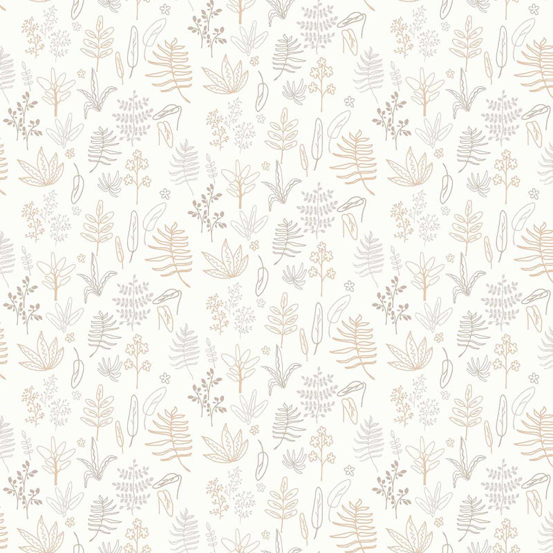 Carta da parati "Foglie - Beige", a metraggio o rotolo