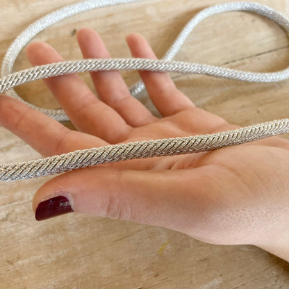 Cordone "Tubolare Argento" Passamaneria Italiana - 0,7 cm