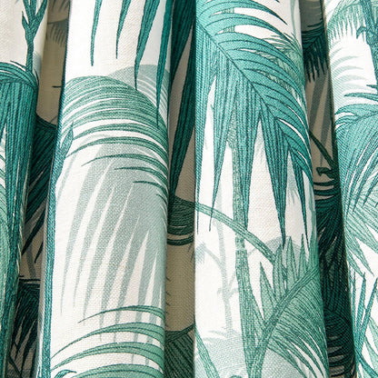 TESSUTO "Palm Jungle Linen Union Teal & Viridian on Chalk" - The Contemporary - Cole & Son