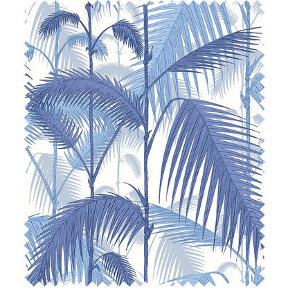 TESSUTO "Palm Jungle Linen Union Hyacinth on White" - The Contemporary - Cole & Son