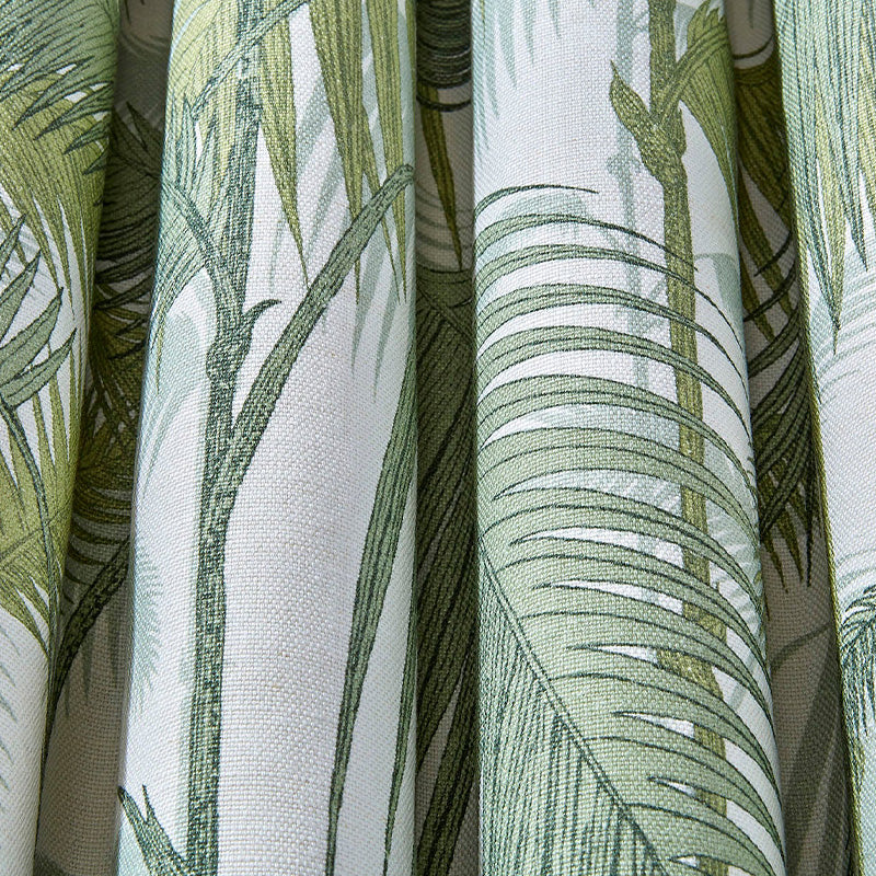 TESSUTO "Palm Jungle Linen Union Olive Green on White" - The Contemporary - Cole & Son