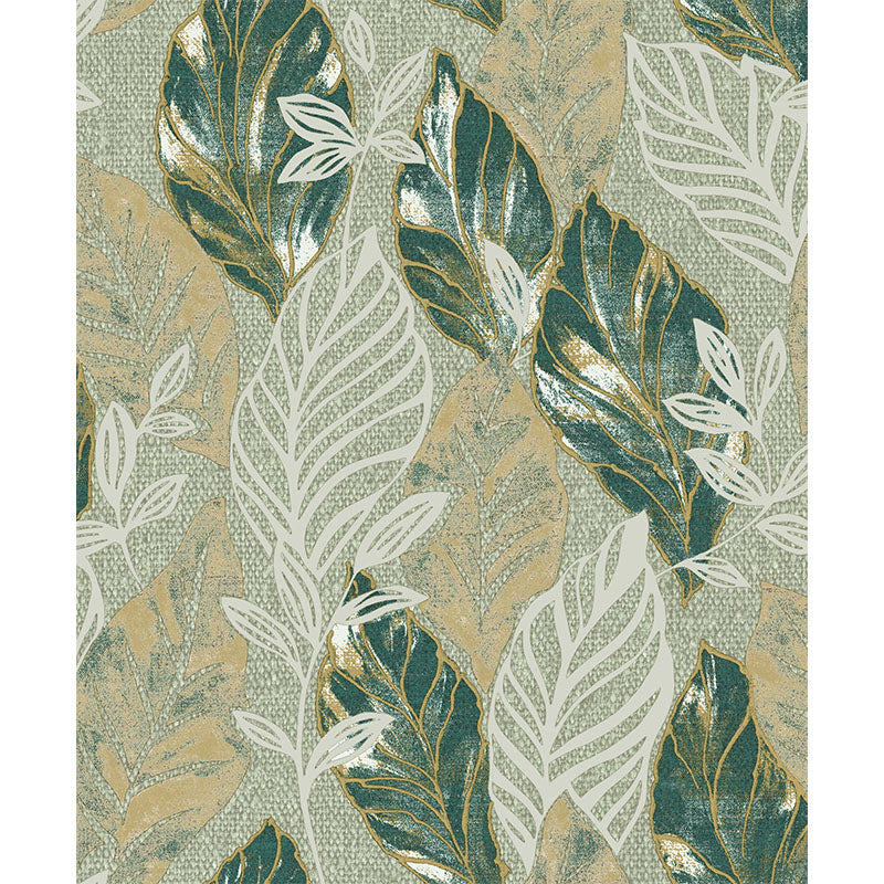 Carta da parati "Leaves Green" a metraggio o rotolo