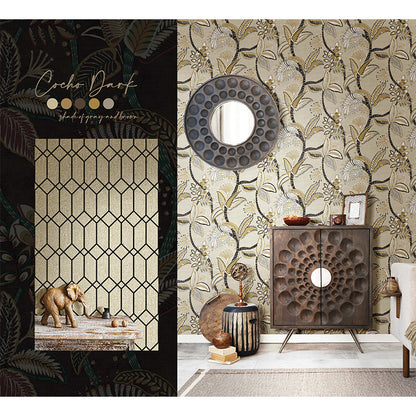 Carta da parati "Intreccio Geometrico Nero" a metraggio o rotolo