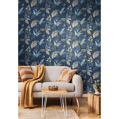 Carta da parati "Sanderson Blu" a metraggio o rotolo