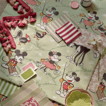 CARTA DA PARATI "MICKEY AT THE FARM MACARON GREEN" - Disney x HOME - Sanderson