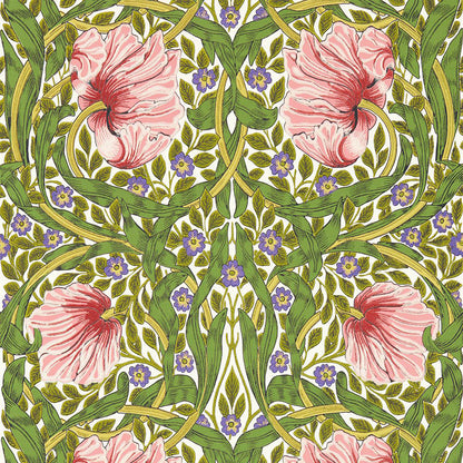 Carta da Parati "PIMPERNEL SAP GREEN/STRAWBERRY" Morris & Co. - Sanderson