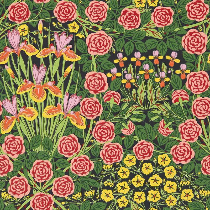 Carta da Parati "CAMPANULA SUNBURST/EBONY" Morris & Co. - Sanderson