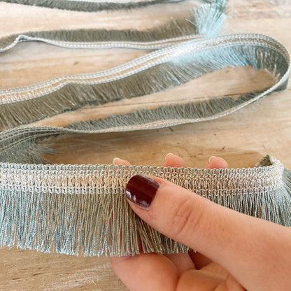 Frange "Grigio freddo e Argento" Passamaneria Italiana - 3,5 cm