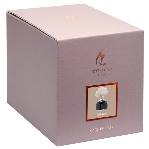 Diffusore di Fragranza Rosa "Pepe Nero" con Fiore, Hypno Casa, 100 ml