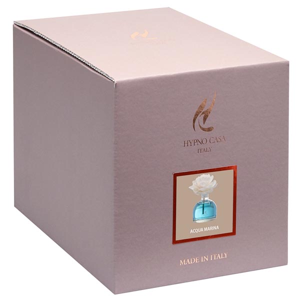 Diffusore di Fragranza Rosa "Acqua Marina" con Fiore, Hypno Casa, 100 ml