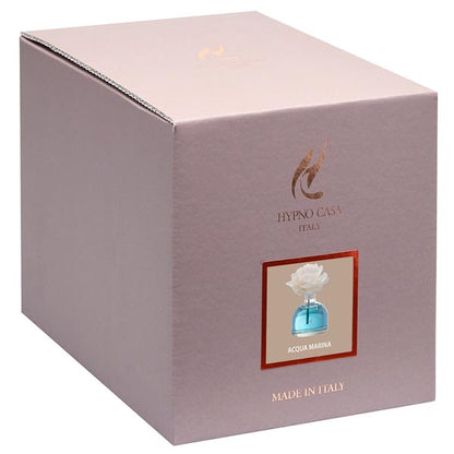 Diffusore di Fragranza Rosa "Acqua Marina" con Fiore, Hypno Casa, 250 ml