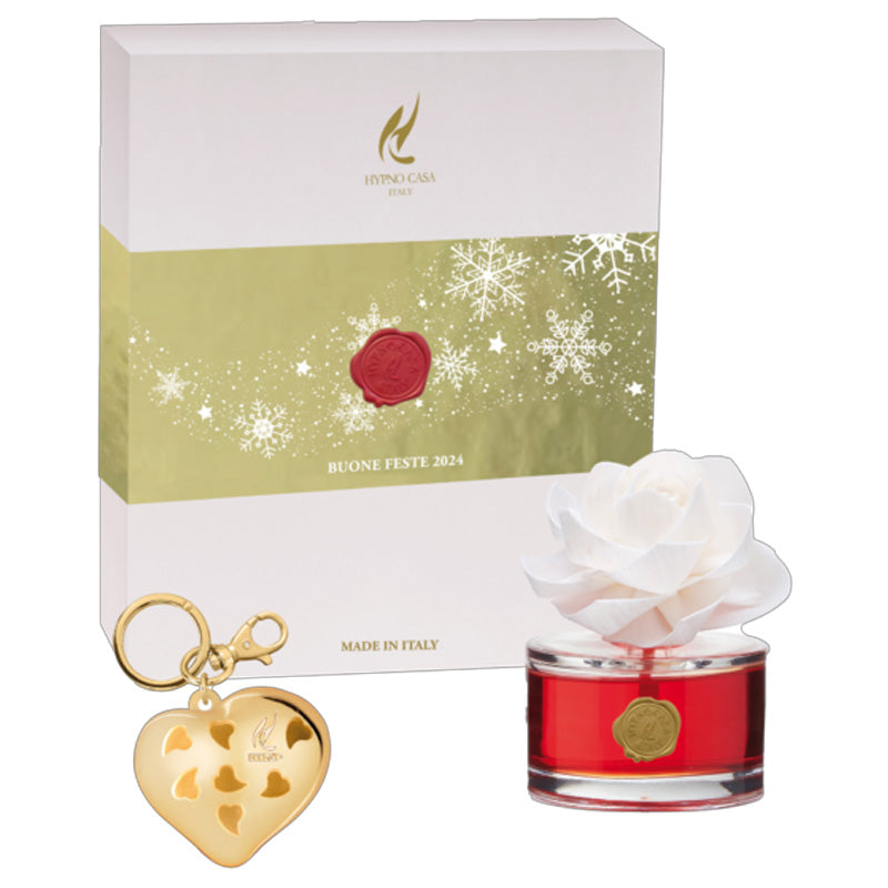Confezione Regalo Profumatore con fiore e Porta Chiavi "Dolci Emozioni" Hypno Casa