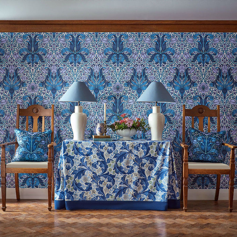 TESSUTO "SPRING THICKET MIDNIGHT/LILAC" - Morris & Co. - Sanderson